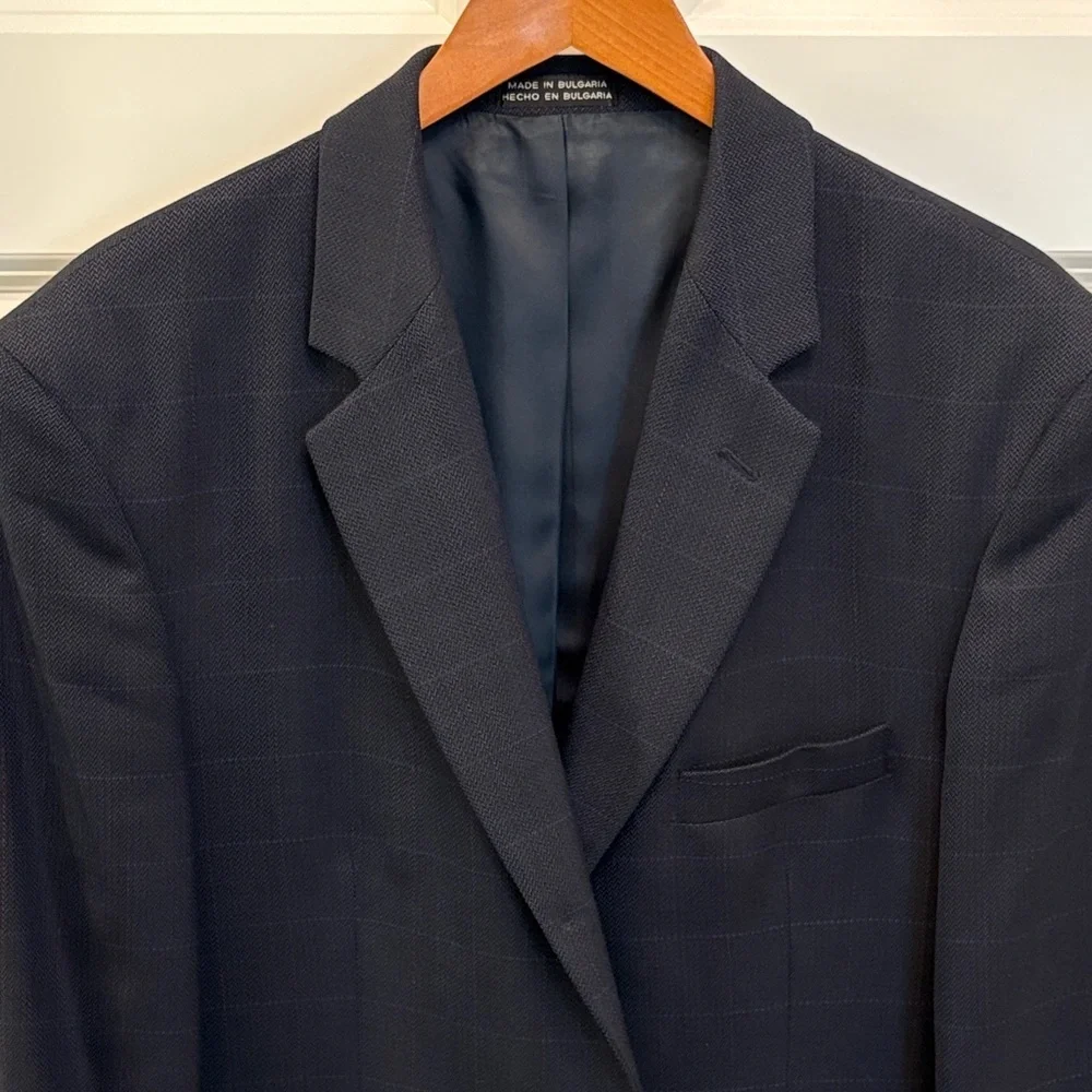 J Ferrar Navy Men's Blazer Sport Coat Suit Jacket 42R